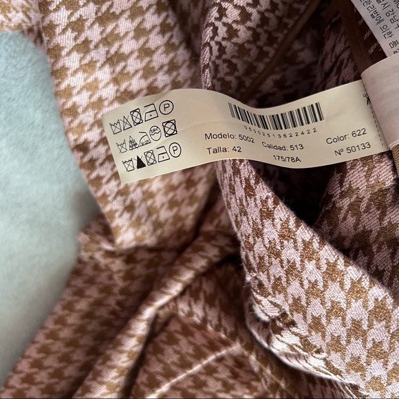 NWT Massimo Dutti Wide Leg Culotte Pleated Houndstooth Trouser Pants Spring 2018 - Picture 13 of 17